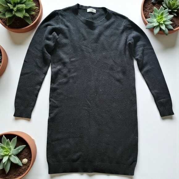 Jacqueline DeYong Sz Small Black Crew Neck Midi Sweater Dress - Picture 2 of 4